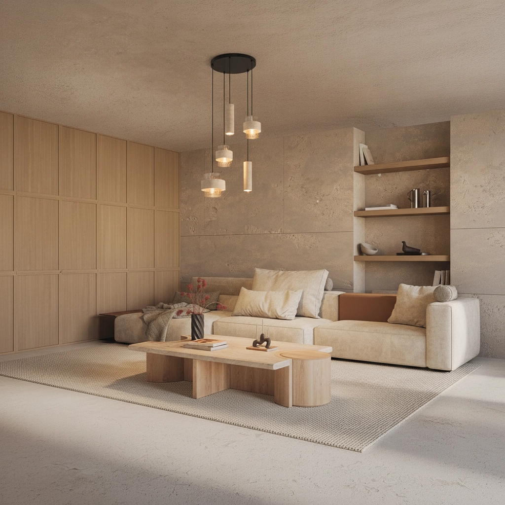 Modern pendant lamp Melony sand brown