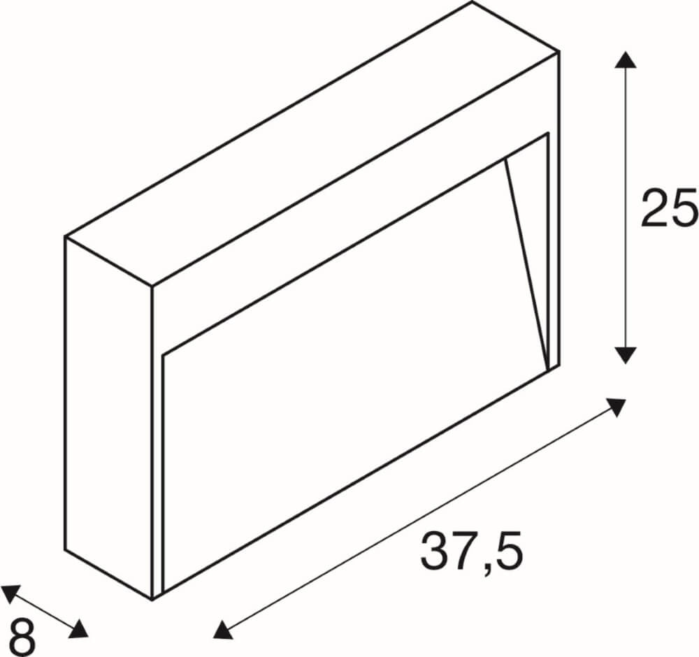 Led wall light Concreto L of concrete SLV 4024163266352