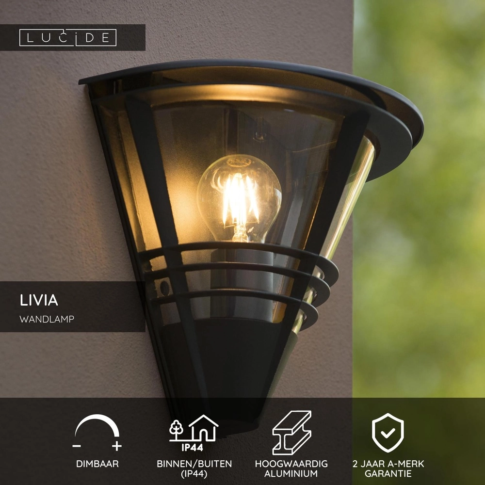 Design wall lamp Livia Black Lucide 5411212114402