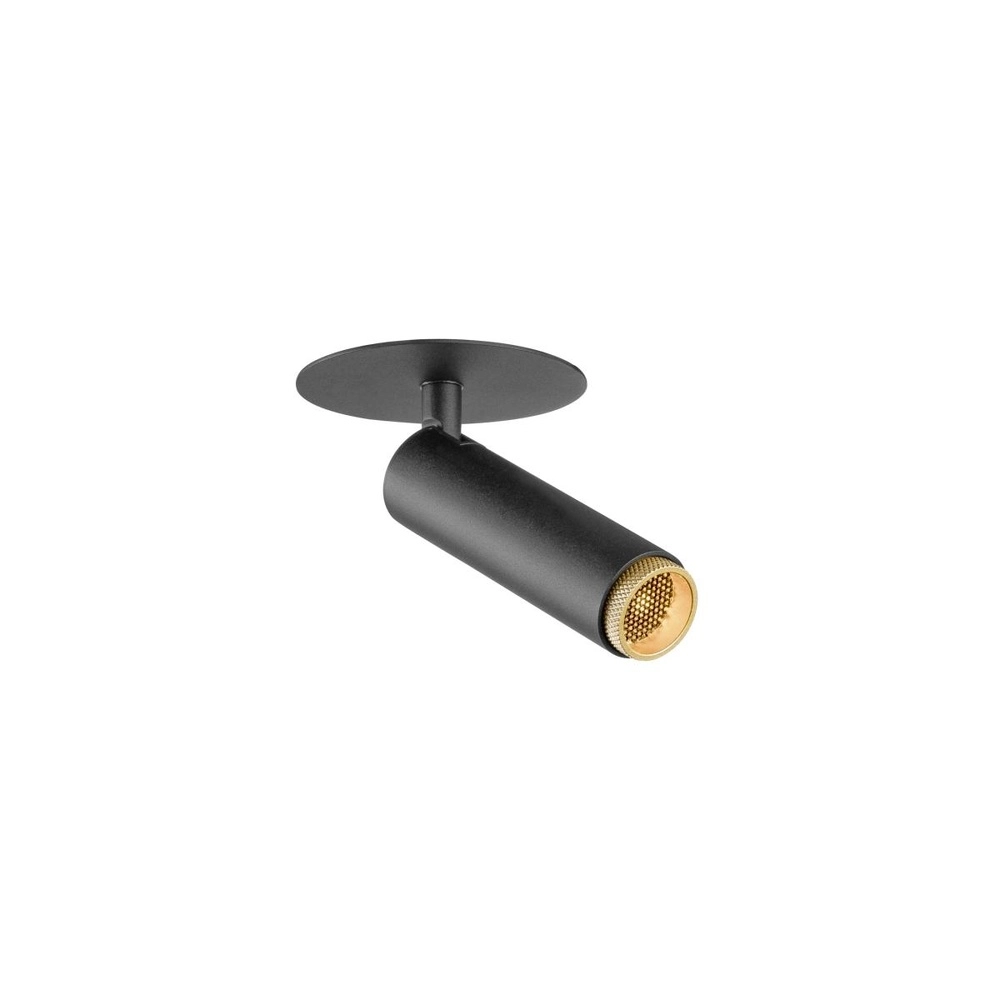Recessed spotlight Grip! S black with gold 2700K