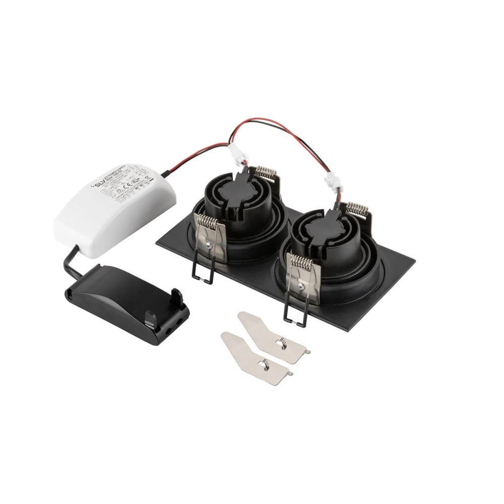 Black recessed spotlight New Tria 155 2x Led 2700K SLV 4024163297073