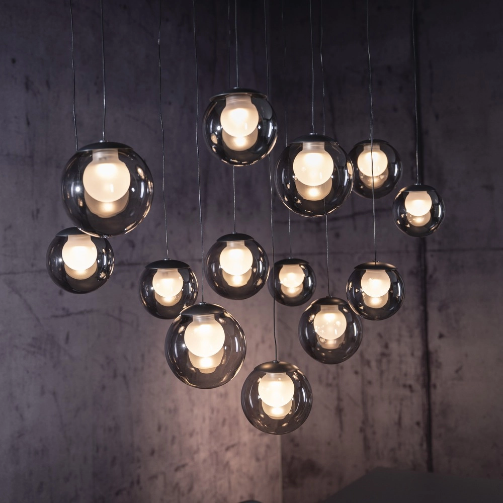 13-light pendant lamp Pure Popup mystic grey Paul Neuhaus 4012248398302