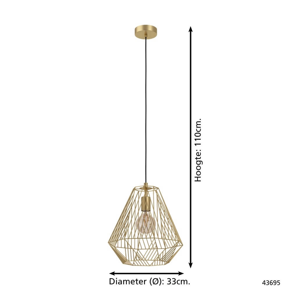Golden wire lamp Stype Ø 33cm Eglo 9002759436957