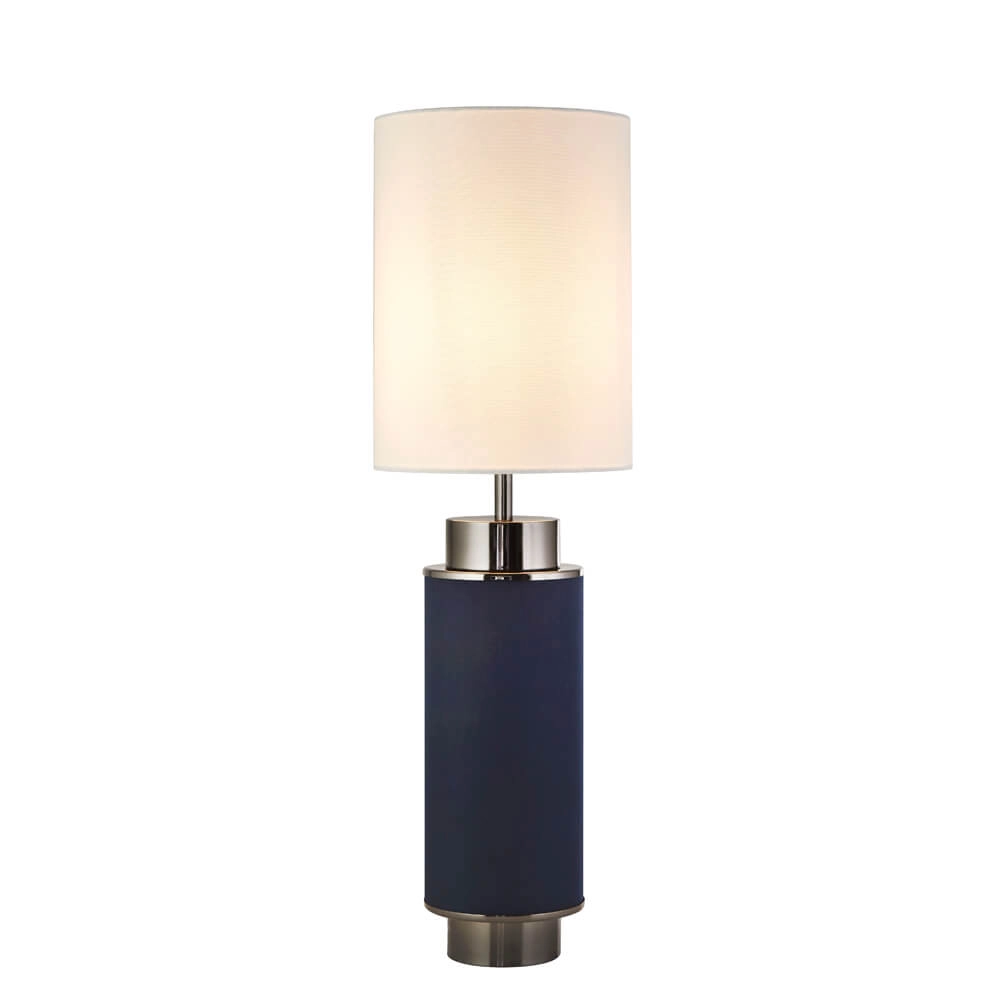 Table lamp Flask 72cm nickel with vintage blue