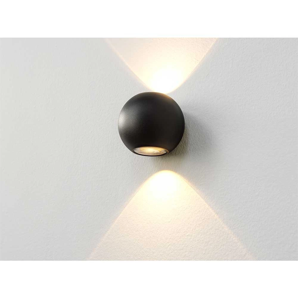 LED wall spot Denver round - black