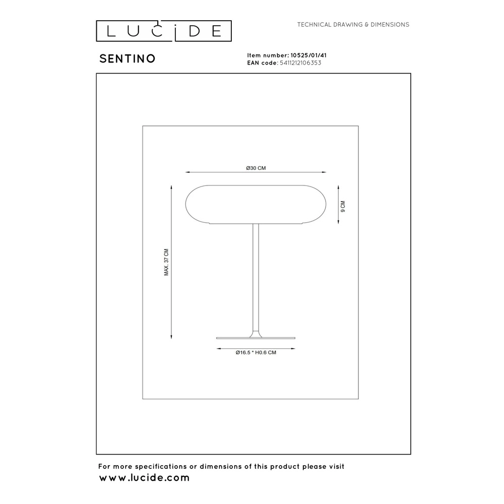 Table lamp Sentino Ø 30cm taupe Lucide 5411212106353