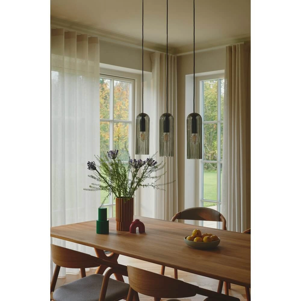 3-light pendant lamp Miella black with smoke glass Nordlux 5704924018626