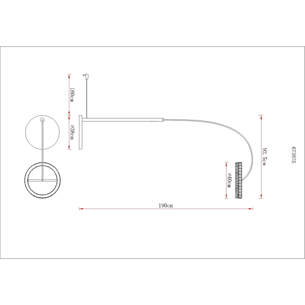 Arc lamp Laurel Black Globo 9007371567058