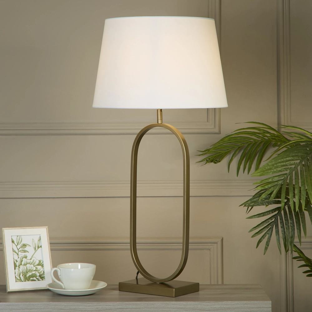 Table lamp Modish bronze with white cap Searchlight 5053423306391