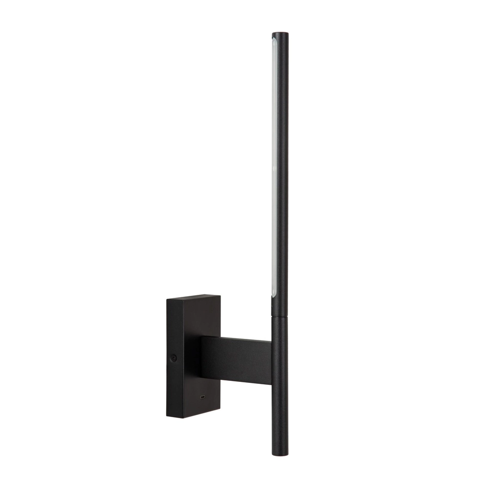 Design wall lamp Finan with USB charging point black