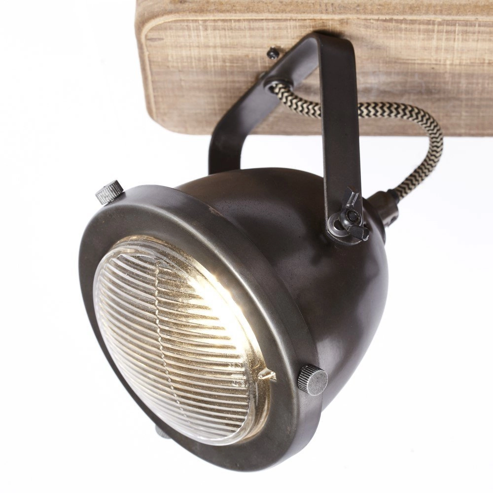Rural surface-mounted spot Carmen Wood 3-light Brilliant 4004353310652