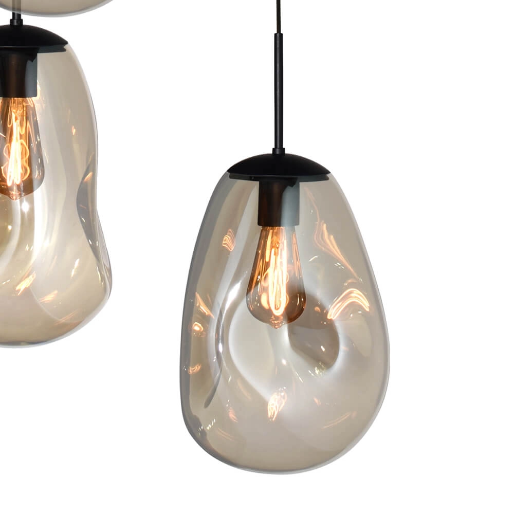 Vide hanging lamp Lava 5x gold glass Ø 22.5cm Masterlight 8718121286556