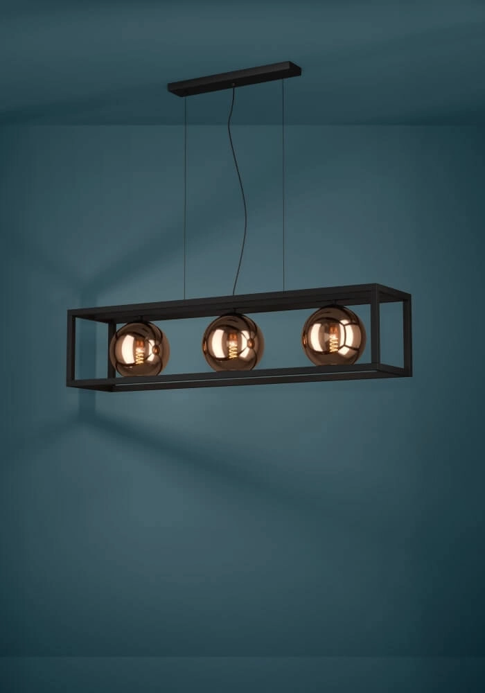 Dining room hanging lamp Cordoba with red copper glass Stars of Light 9008606221448