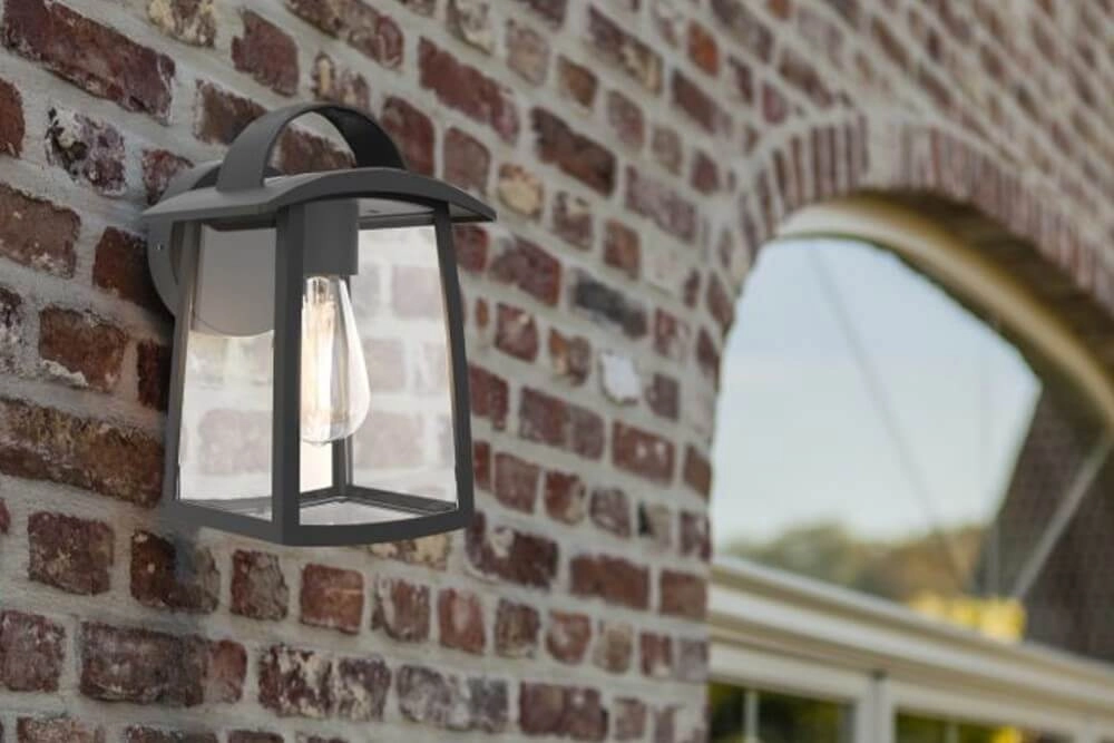 Black wall lamp Kelsey clear glass Lutec 6939412010243