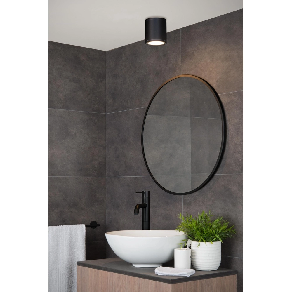 Ceiling spotlight Aven bathroom IP65 black Lucide 5411212221438