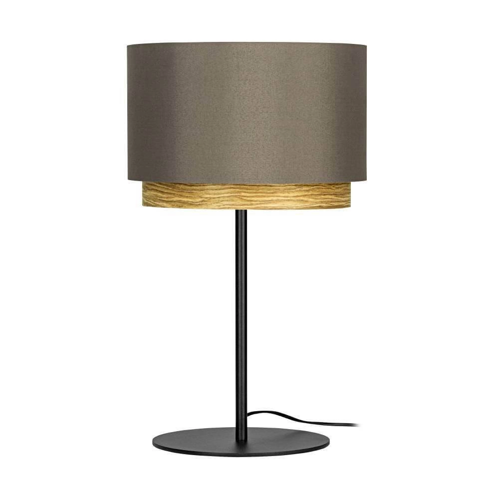 Table lamp Marchena cappucino with wood - Ø 32cm