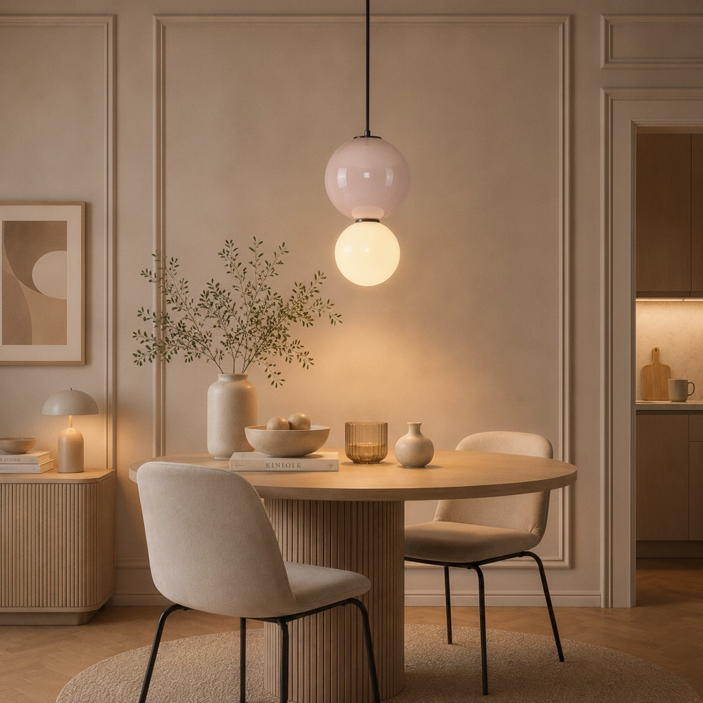 Pendant lamp Noesis Ø 18cm mocha brown with white