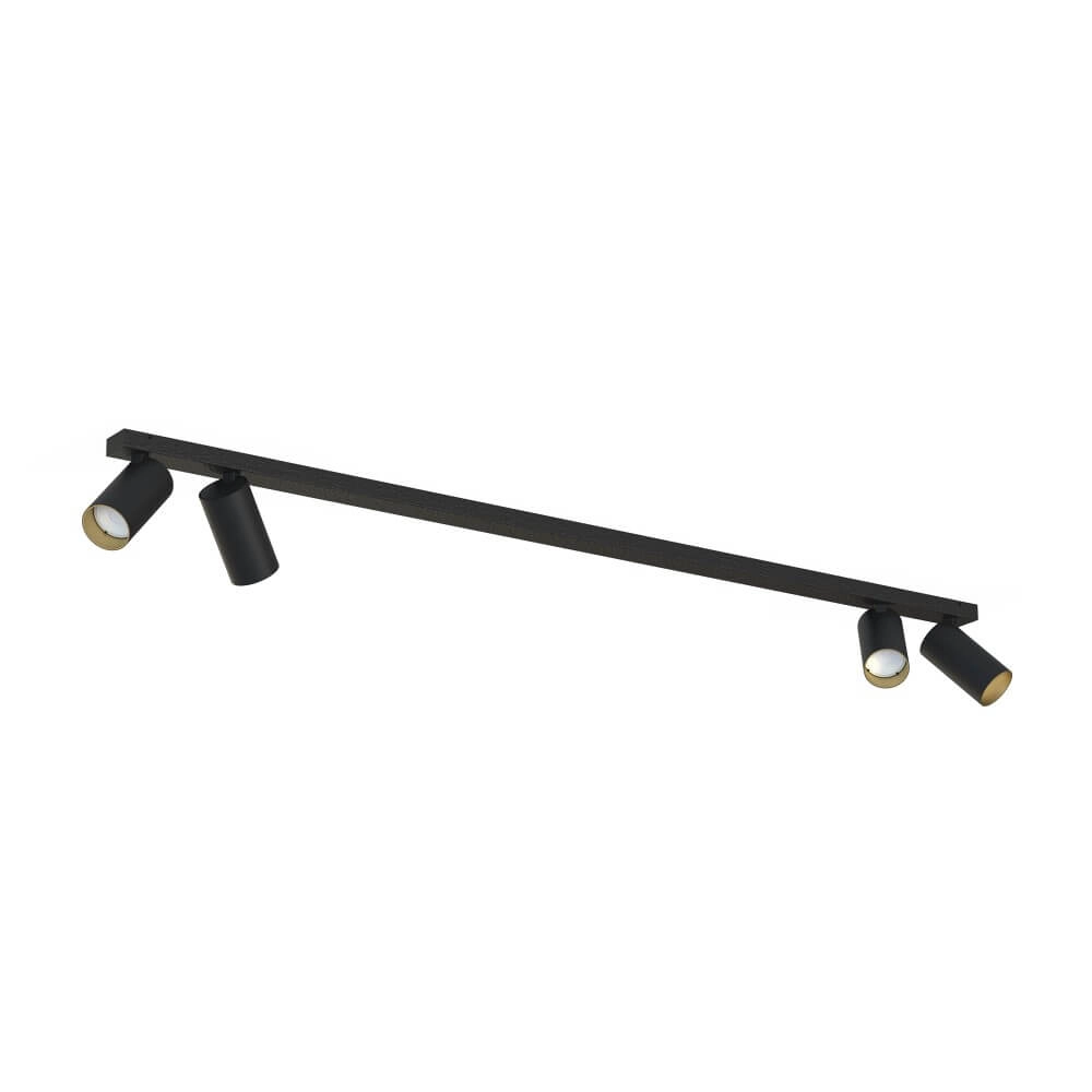 Surface-mounted spotlight Mono black with gold
