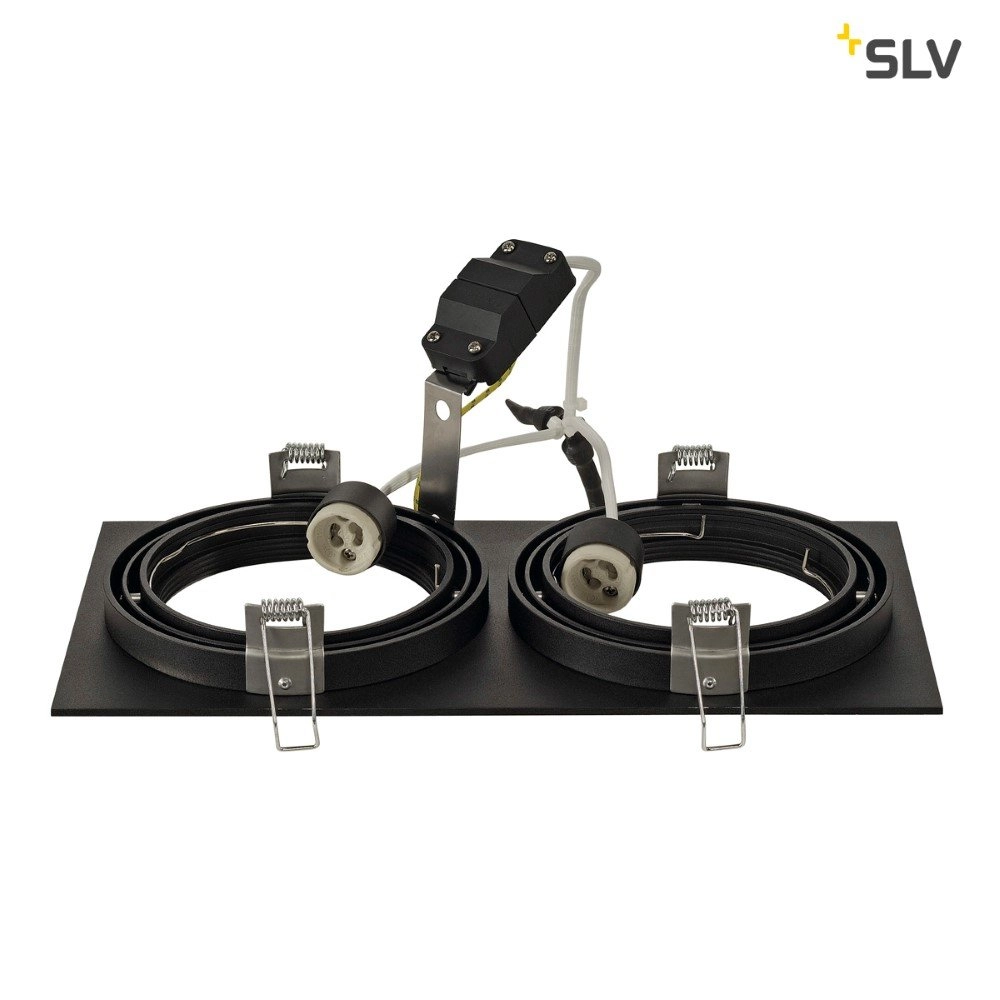 Downlight New Tria ES111 2-light black with clamp springs SLV 4024163150361