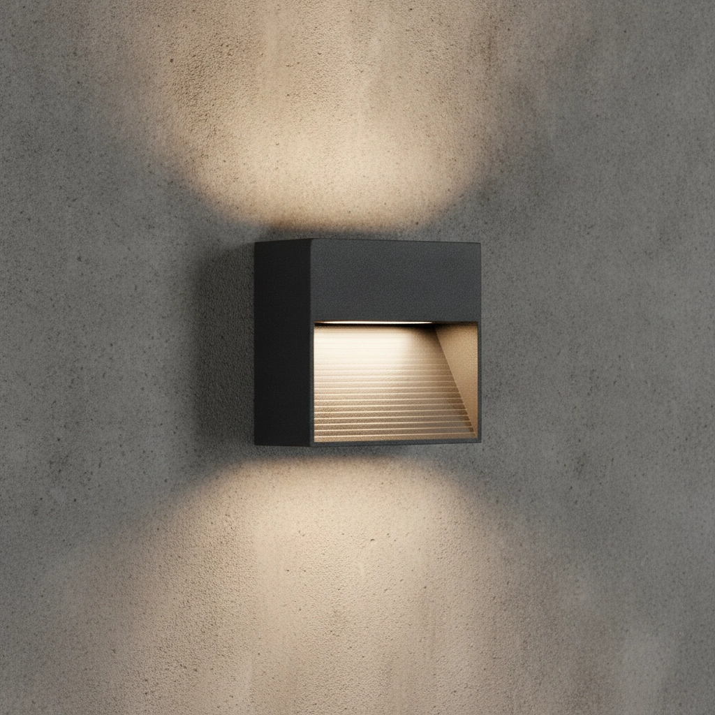 Square wall lamp Krypton 8.5cm grey