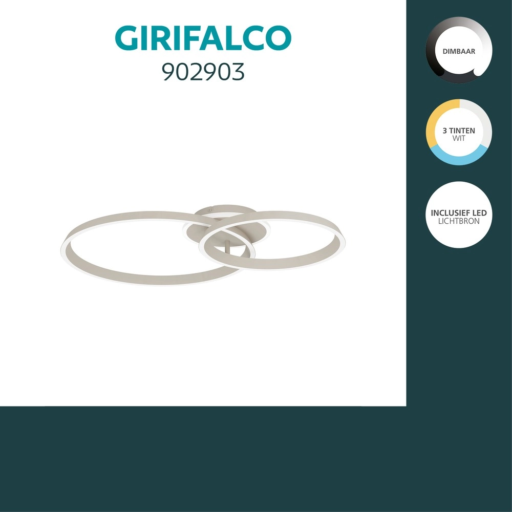 Modern ceiling lamp Girifalco sand brown 67 x 48cm