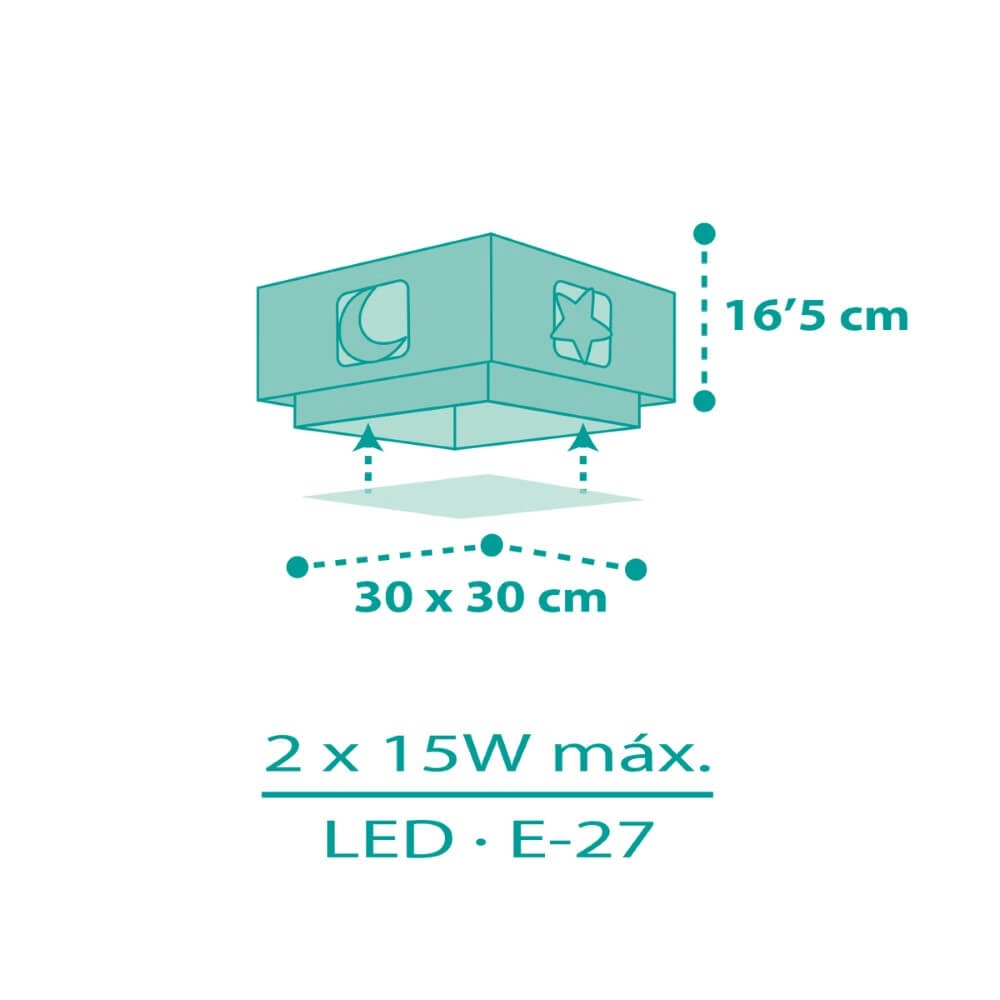 Square ceiling lamp Moonlight turquoise Dalber 8420406001562