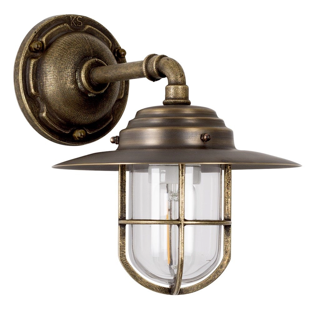 Bronze wall lamp Tours with copper shade