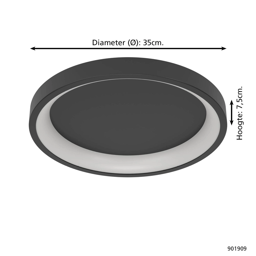 Round ceiling lamp Loretello-Z Smart Black Eglo 9008606358243