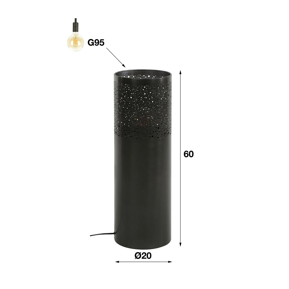 Oriental floor lamp Cylinder 60cm - black nickel Lyora 8716803511286