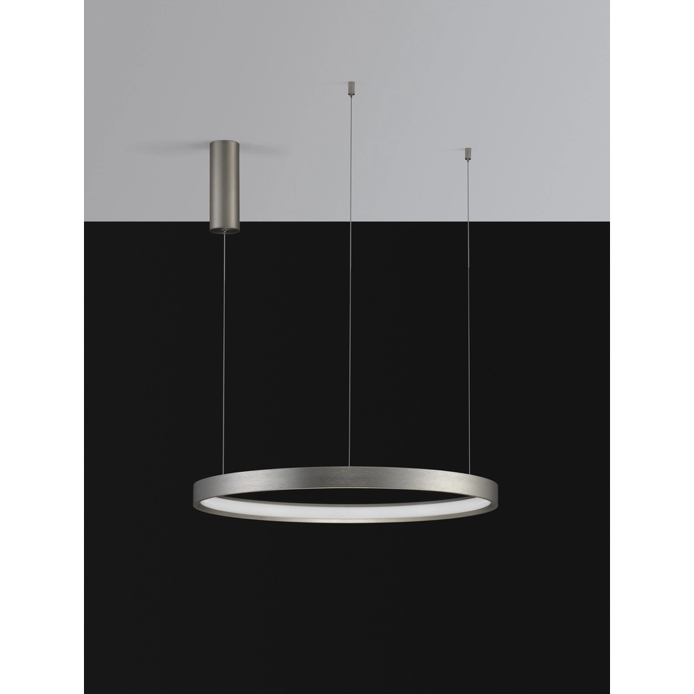 Round pendant lamp Perrine silver grey Ø 60cm Lyora 5212017438430