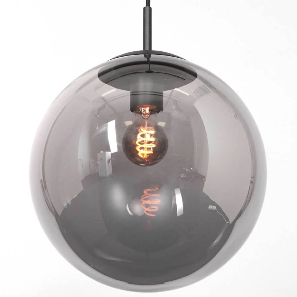 Black glass hanging lamp Bolique Ø 30cm Steinhauer 8712746166408