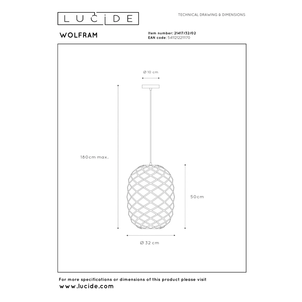 Pendant lamp Wolfram Ø 32cm gold Lucide 5411212211170