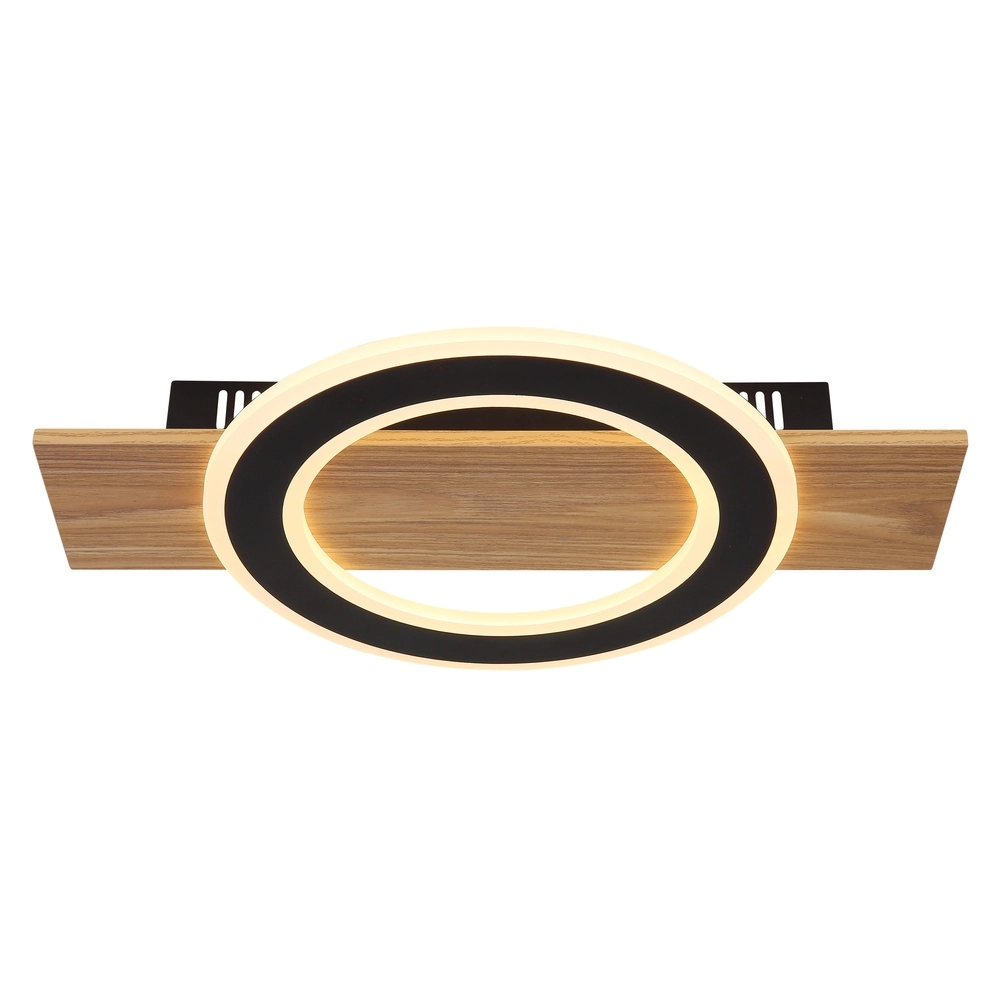Design ceiling lamp Jayden black with wood Globo 9007371465408