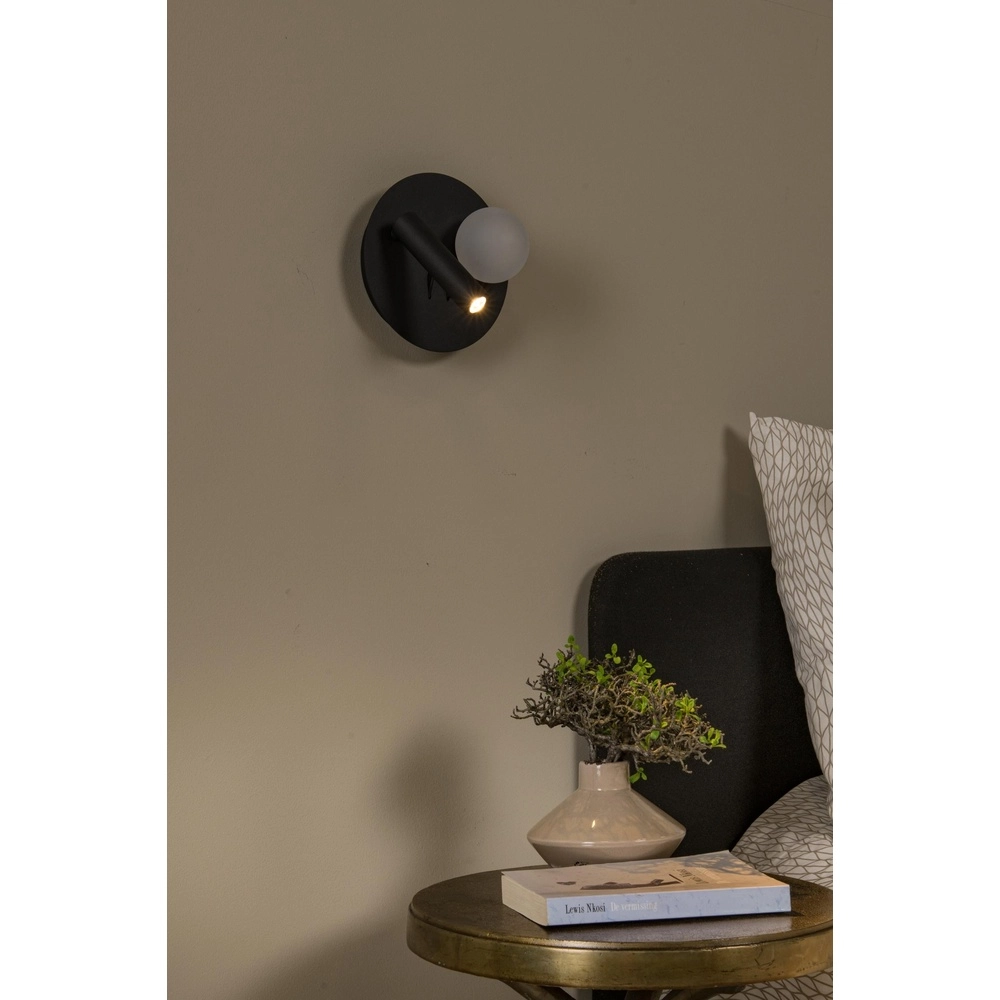 Design bedside lamp Matiz black with USB charging point Lucide 5411212771322