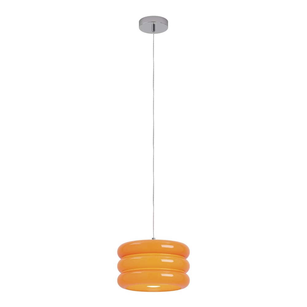 Design pendant lamp Tortora chrome with orange Ø 30cm