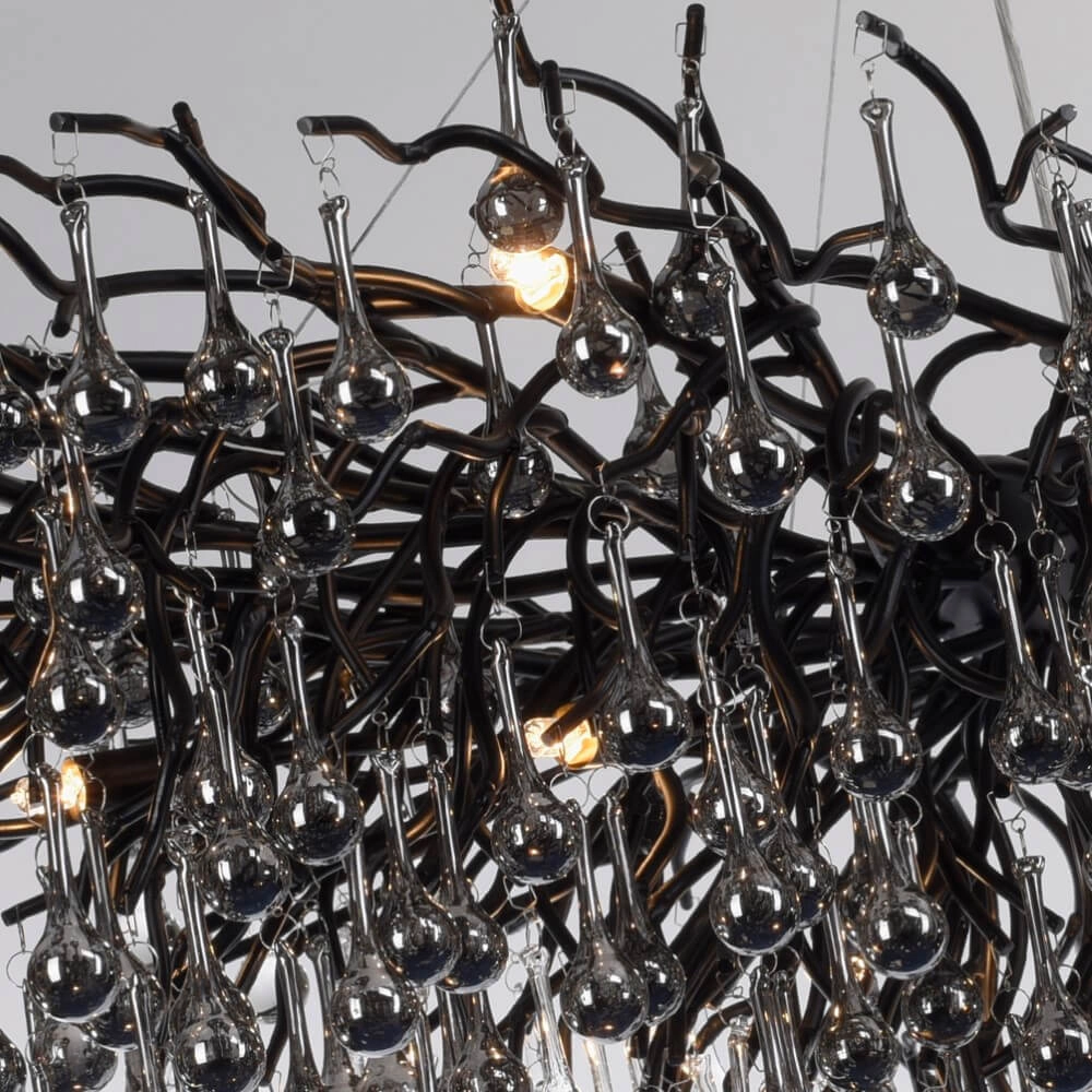 Large chandelier Icicle black Paul Neuhaus 4012248377543