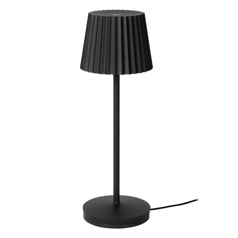 Rechargeable table lamp Justine black with charging station Lucide 5411212272171