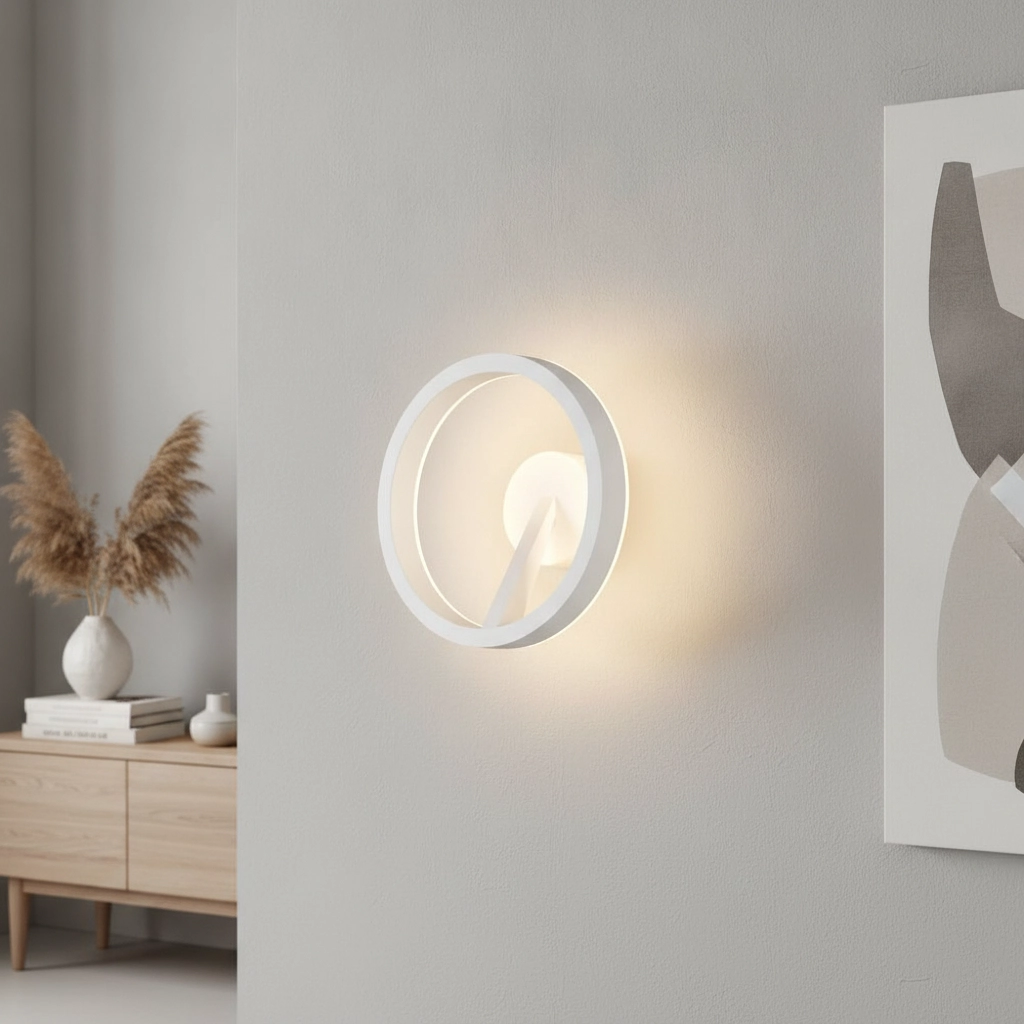 White wall lamp Oregon Sleek design