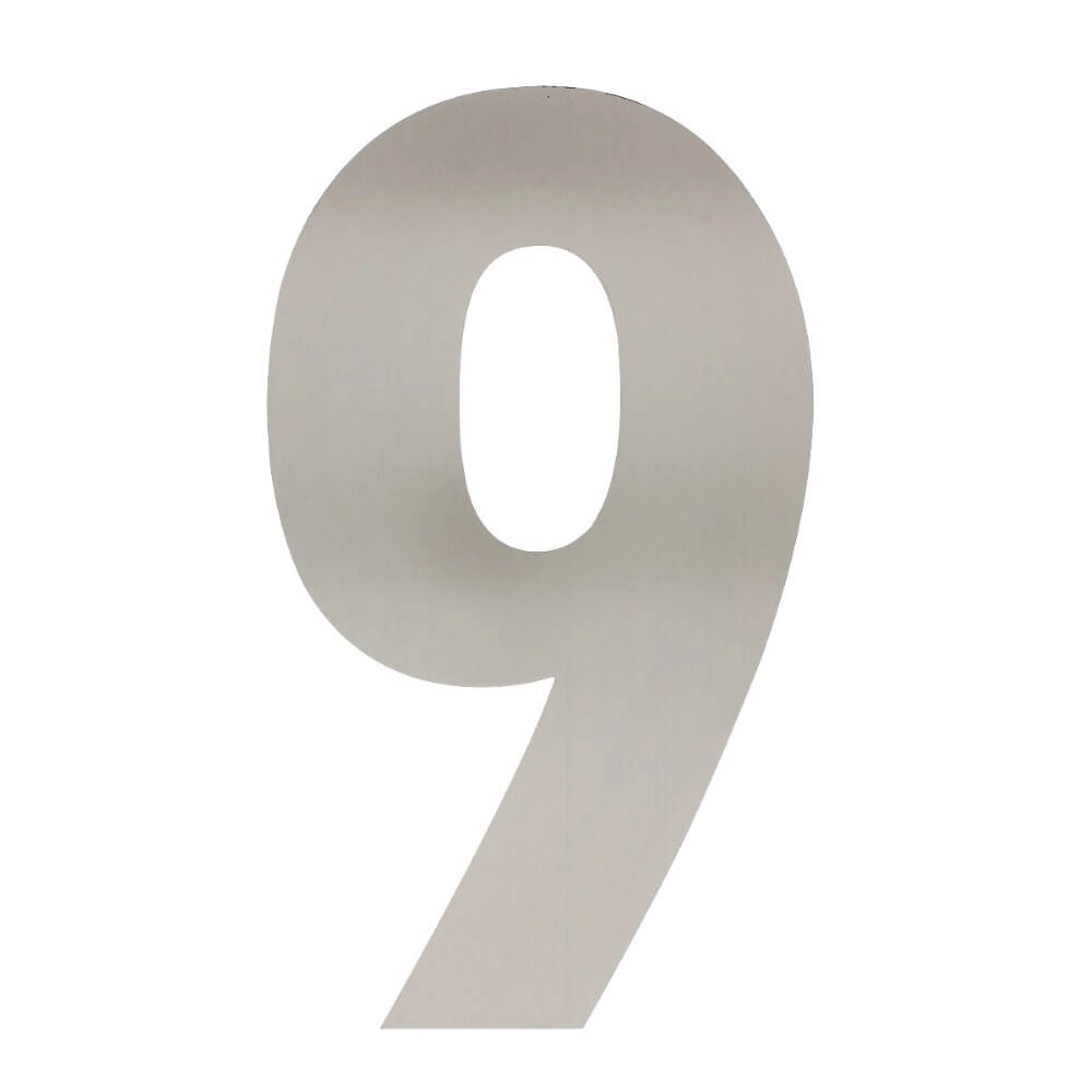 House number 9 XXL Numbra 50cm stainless steel