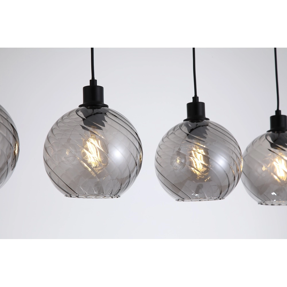 Pendant lamp Radiance 4-light black Searchlight 5053423305806