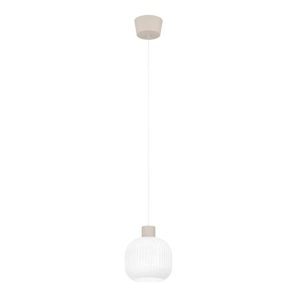 Design pendant lamp Dasmina sand brown with white Ø 20cm