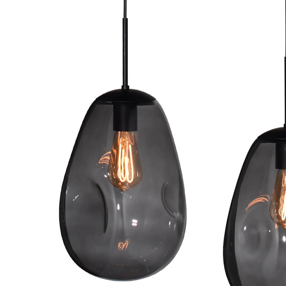 Hanging lamp Lava Oval 4x smoke glass Ø 22.5cm Masterlight 8718121290096
