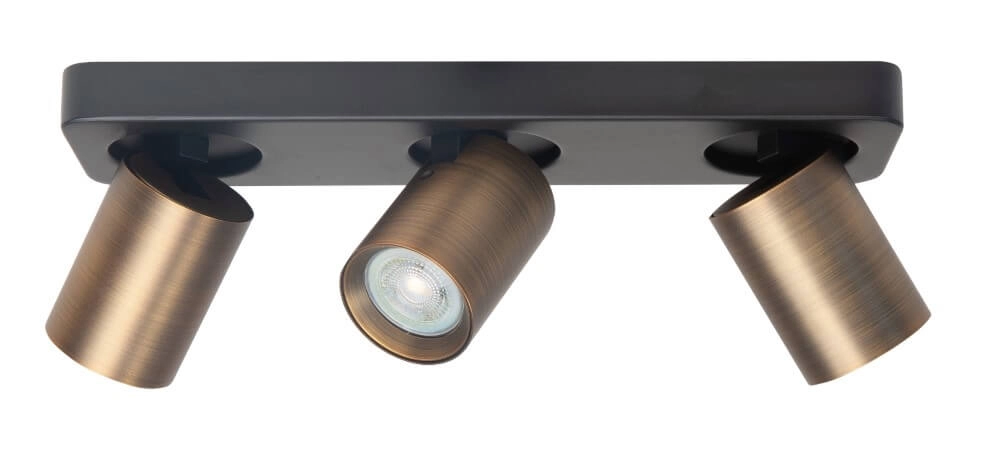 Triple surface-mounted spot Oliver bronze