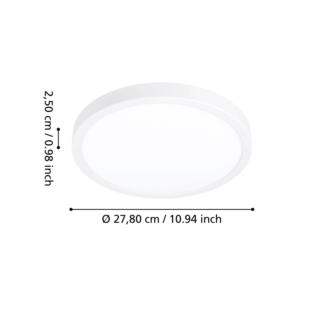Ceiling light IP44 Fueva 6 round - white - Ø 27,8cm Eglo 9008606330386