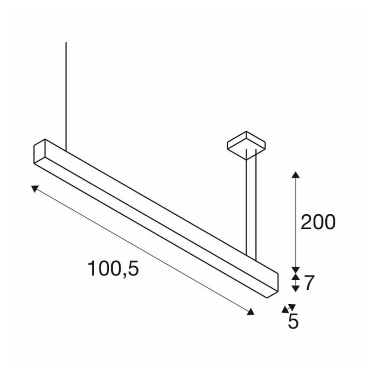 Office hanging lamp Glenos 4000K 100cm black SLV 4024163196970