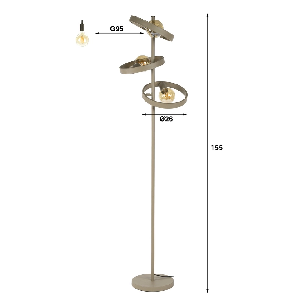 Rings floor lamp Hover 155cm high - sand Lyora 8716803513303
