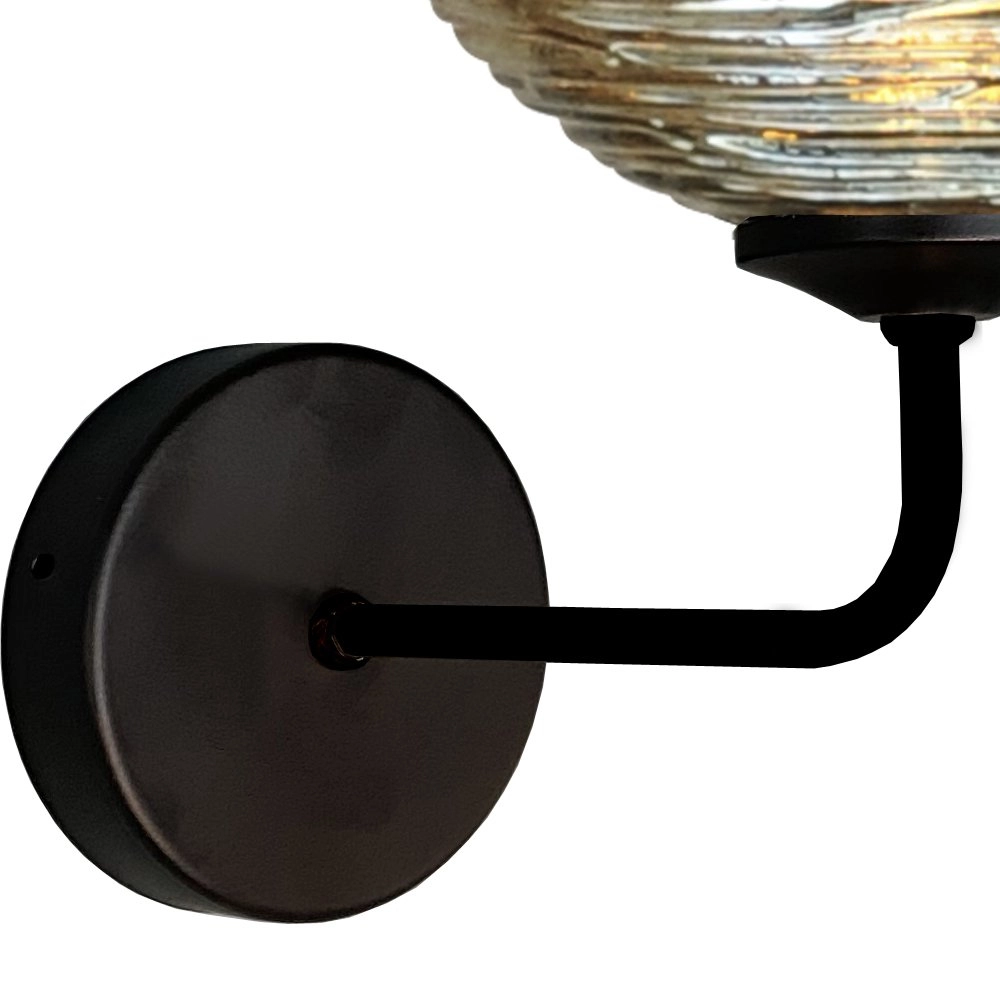 Wall lamp Quinto black with striped glass Masterlight 8718121247939