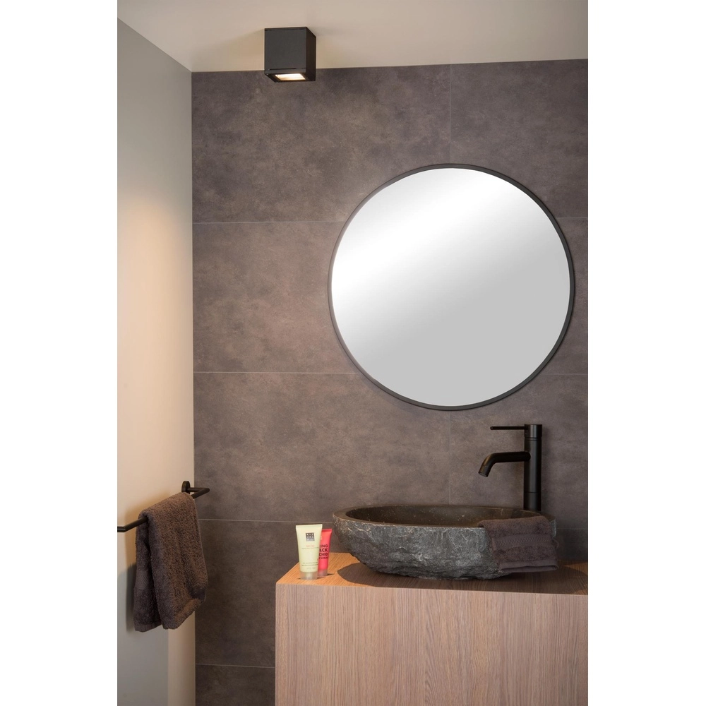 Square ceiling spotlight Aven bathroom IP65 black Lucide 5411212221452