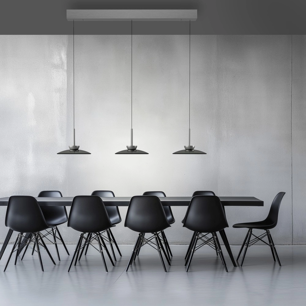 3L dining table pendant lamp Pure Moon Platinum-plated with smoke glass Paul Neuhaus 4012248386309