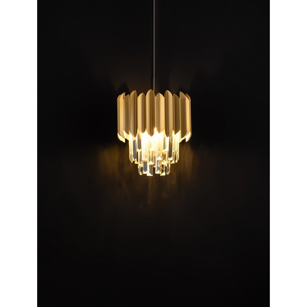 Pendant lamp Magnolia gold and crystal Ø 25cm Lyora 5212017434920